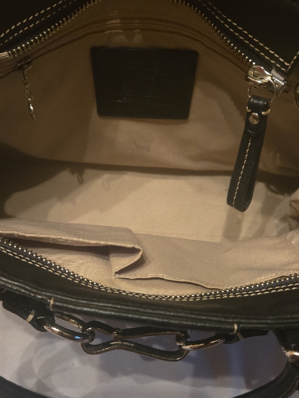 Black Pebble Leather Coach Purse The Hampton Satchel - Picture 14 of 15
